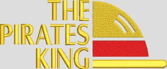 Alternative view of  The Pirates King Text with Luffy Hat 