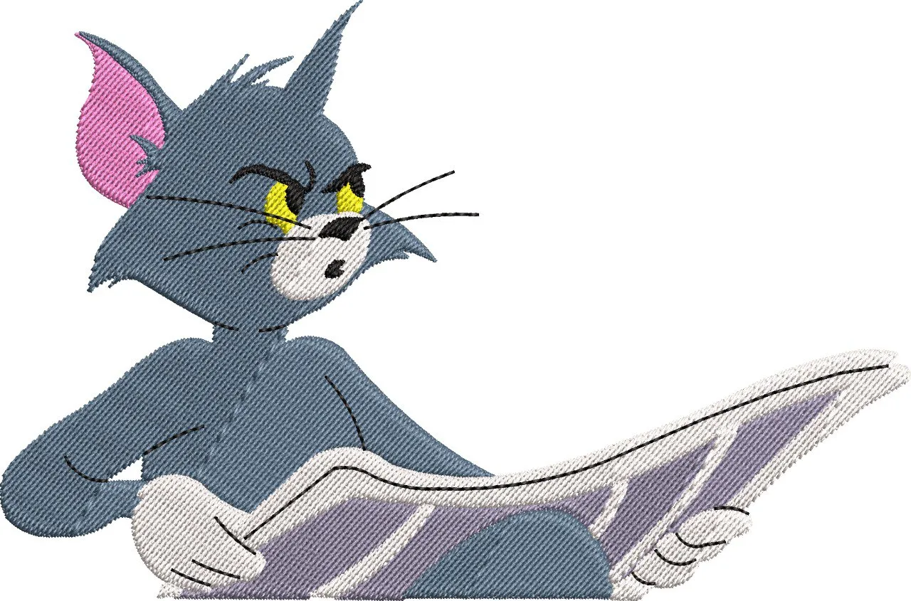 Alternative view of  Tom Reading Newspaper Embroidery 