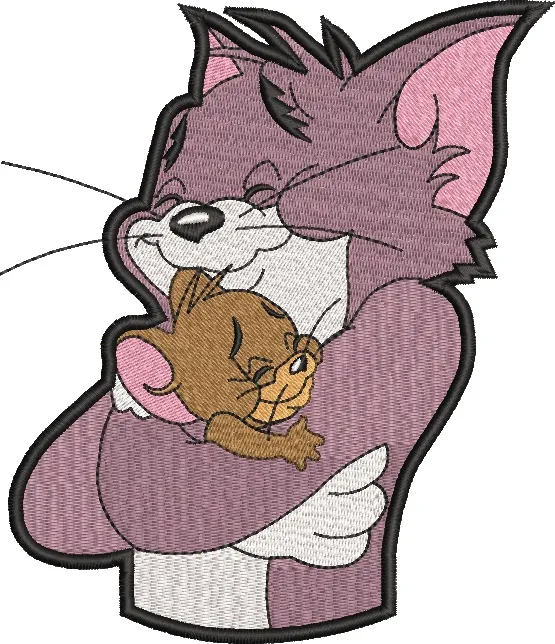 Alternative view of  Tom and Jerry Hug Embroidery 