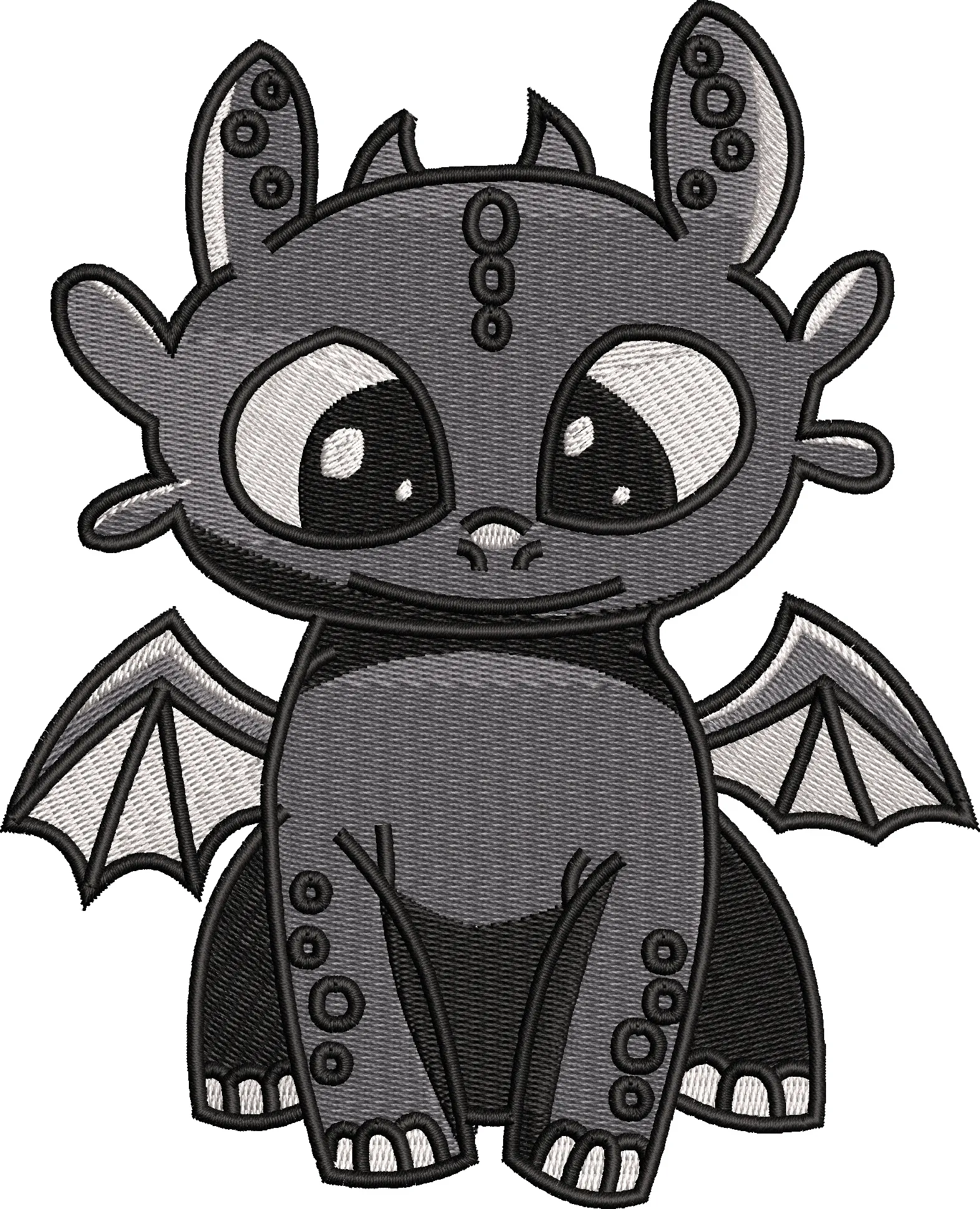 Alternative view of  Toothless Chibi Style Embroidery 