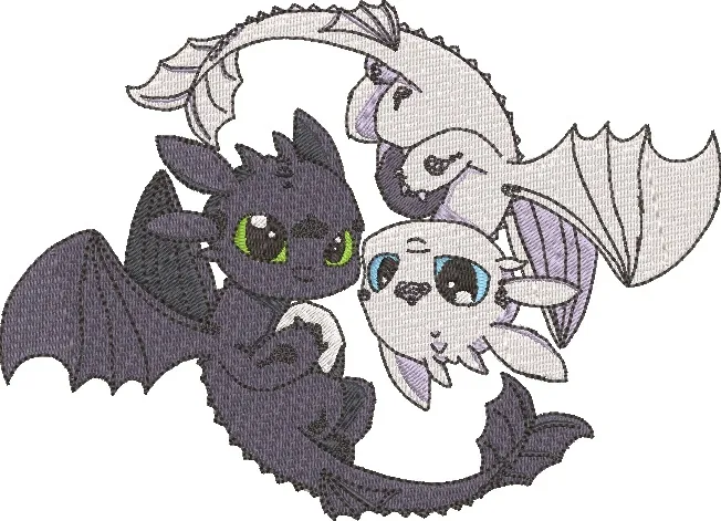 Alternative view of  Toothless and Light Fury Yin Yang 