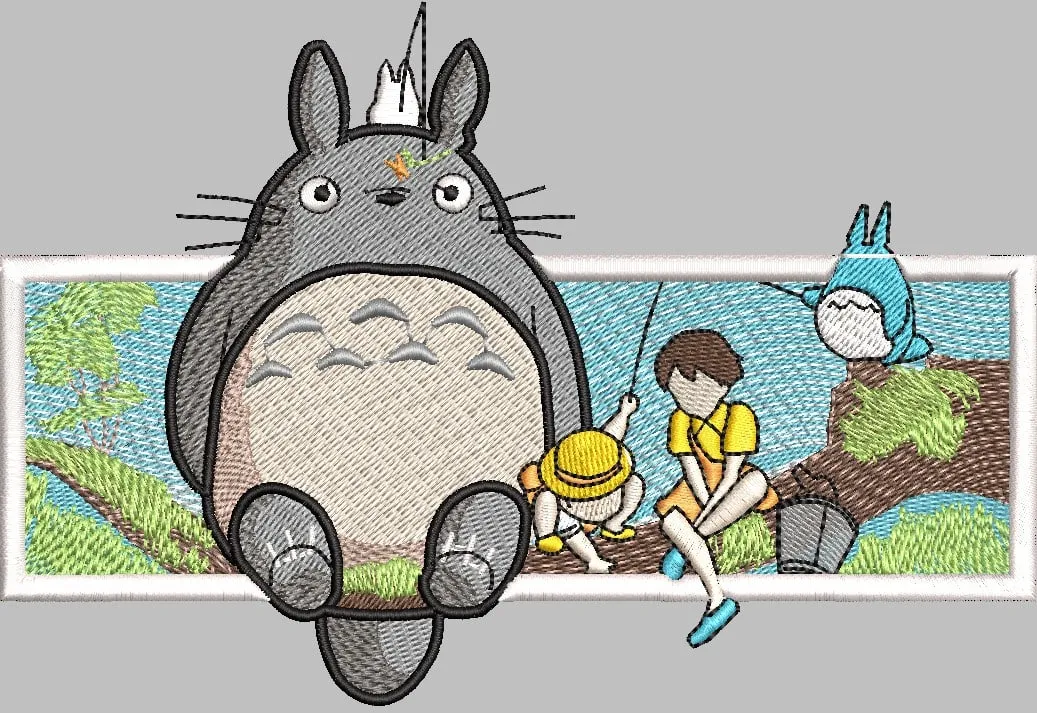 Alternative view of  Totoro with Satsuki Mei and Chu Totoro Embroidery 