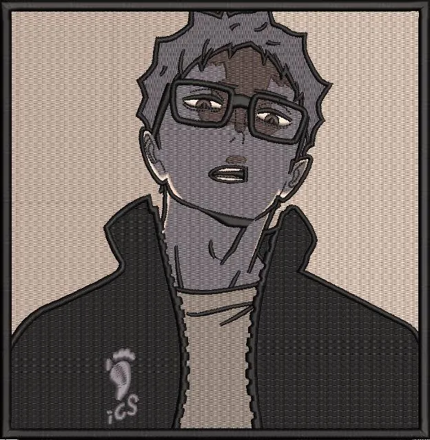Alternative view of  Tsukishima Kei Haikyuu Volleyball Jacket Embroidery Style 