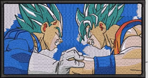 Alternative view of  Vegeta and Goku Super Saiyan Blue Arm Wrestling 
