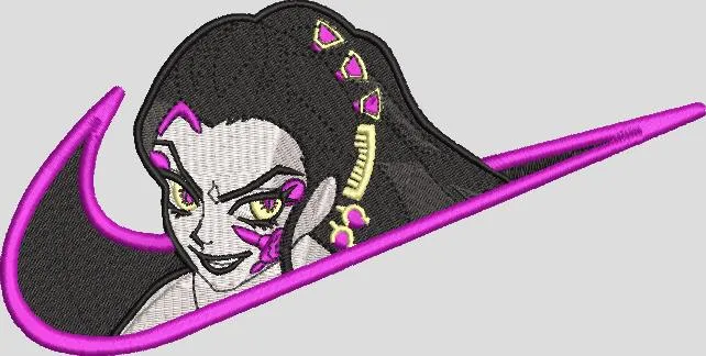 Alternative view of  Villain Girl with Purple Accents in Nike Swoosh 