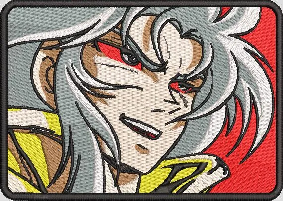 Alternative view of  White Haired Anime Character Embroidered Patch 