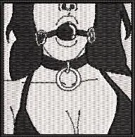 Alternative view of  Woman with Collar and Gag Ball Black and White 