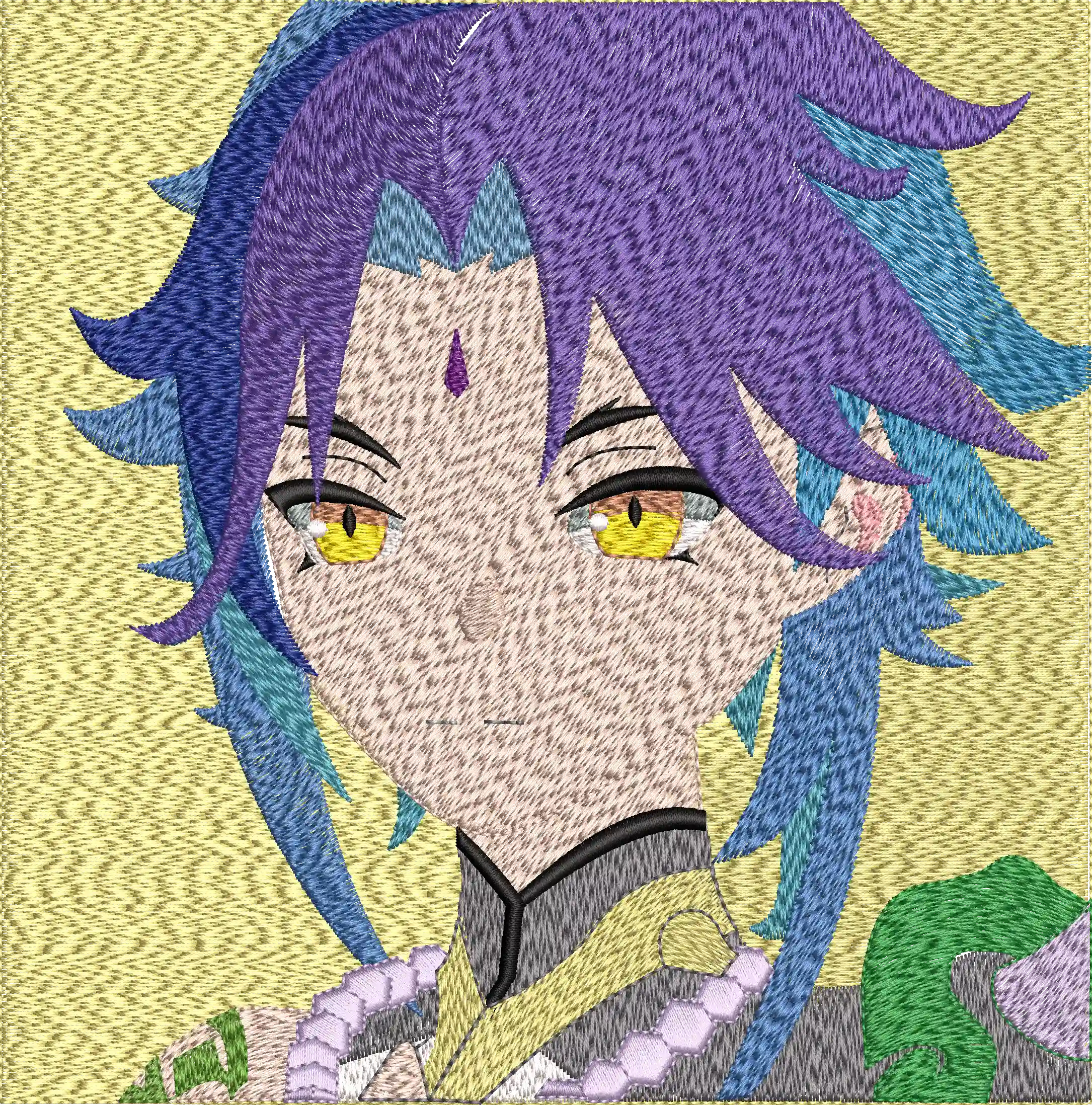 Alternative view of  Xiao Embroidery Portrait Genshin Impact 