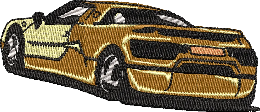 Alternative view of  Yellow Sports Car Embroidery Design 