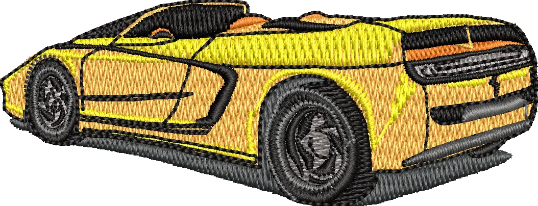 Alternative view of  Yellow Sports Convertible Embroidery 