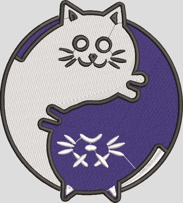 Alternative view of  Yin Yang Cats Embroidery Patch 