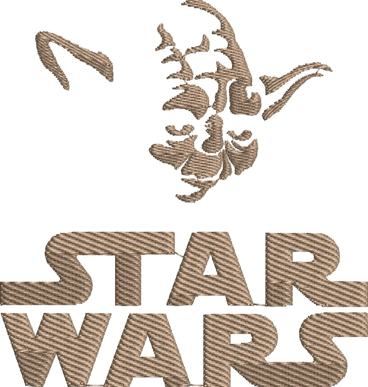 Alternative view of  Yoda Face Above Star Wars Logo Embroidery 