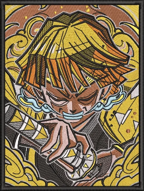 Alternative view of  Zenitsu Agatsuma Thunder Breathing Demon Slayer Embroidery 