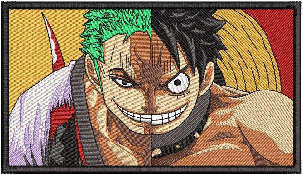 Alternative view of  Zoro and Luffy Split Face Patch 