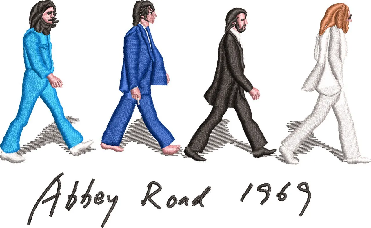  Abbey Road Inspired Embroidered Walk  embroidery pattern preview