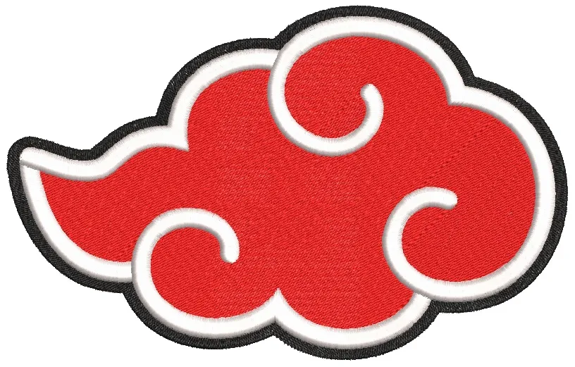  Akatsuki Red Cloud Patch from Naruto  embroidery pattern preview
