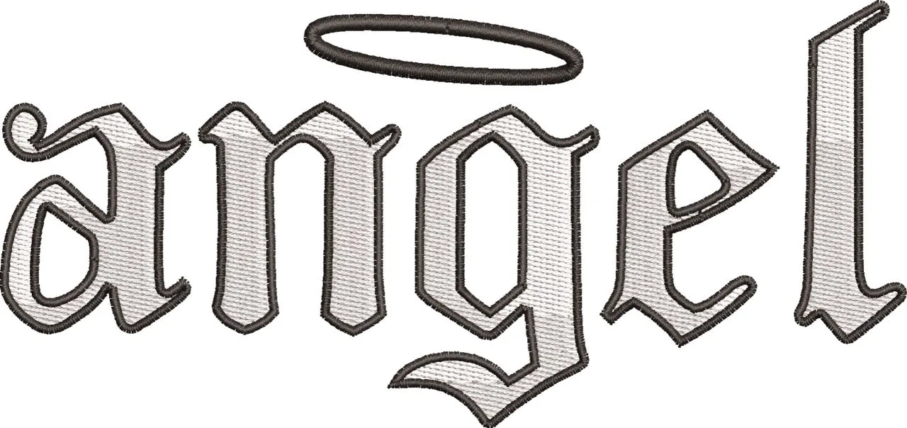  Angel Word with Halo Embroidery  embroidery pattern preview