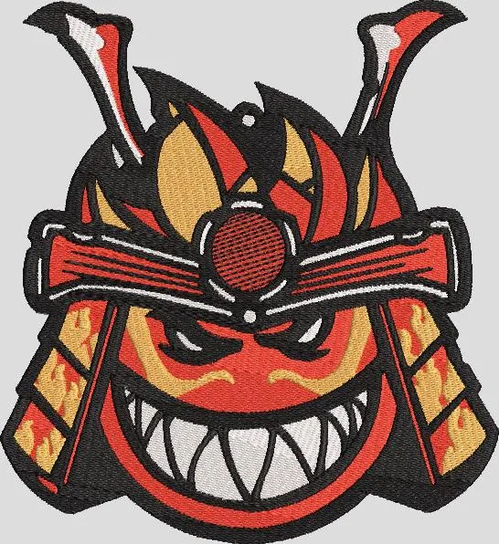  Angry Samurai Emoji Patch  embroidery pattern preview