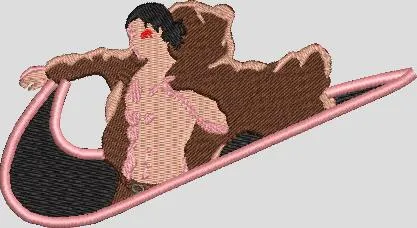  Anime Character in Pink Nike Logo  embroidery pattern preview