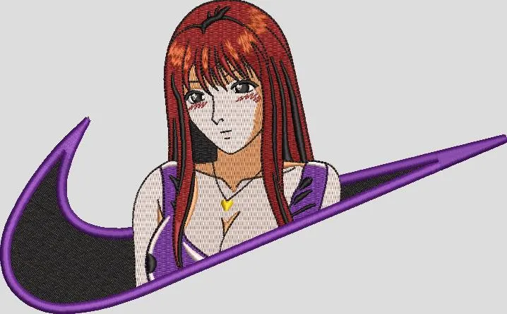  Anime Girl in Purple Nike Swoosh Logo  embroidery pattern preview