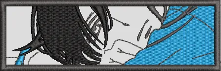  Anime Girl with Black Hair and Blue Hoodie  embroidery pattern preview