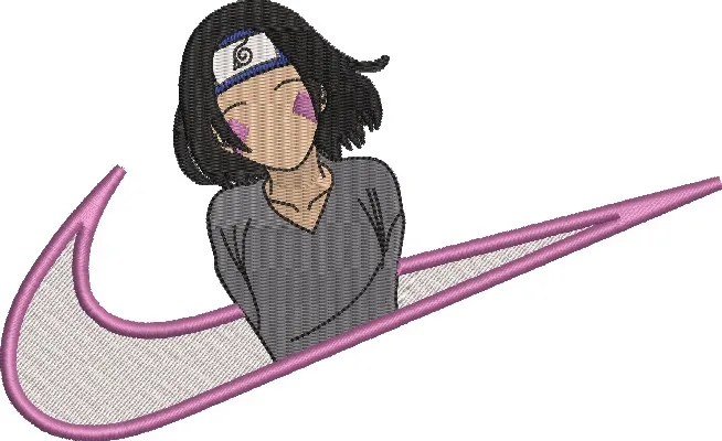  Anime Girl with Nike Swoosh  embroidery pattern preview