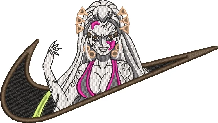  Anime Woman Inside Nike Swoosh  embroidery pattern preview