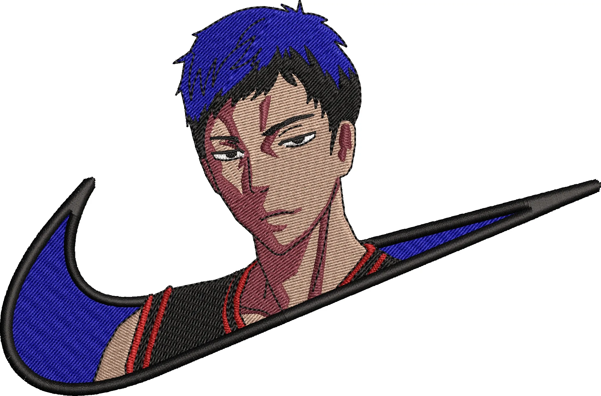  Aomine Daiki in Nike Logo  embroidery pattern preview