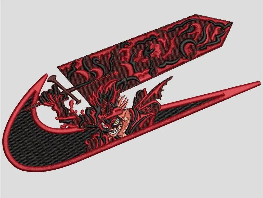  Asta Devil Form in Nike Swoosh  embroidery pattern preview