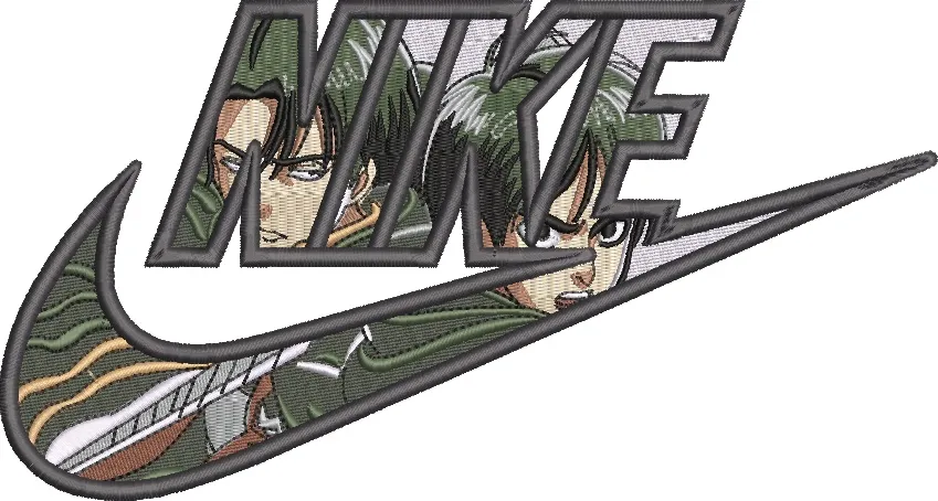  Attack on Titan Characters in Nike Logo  embroidery pattern preview
