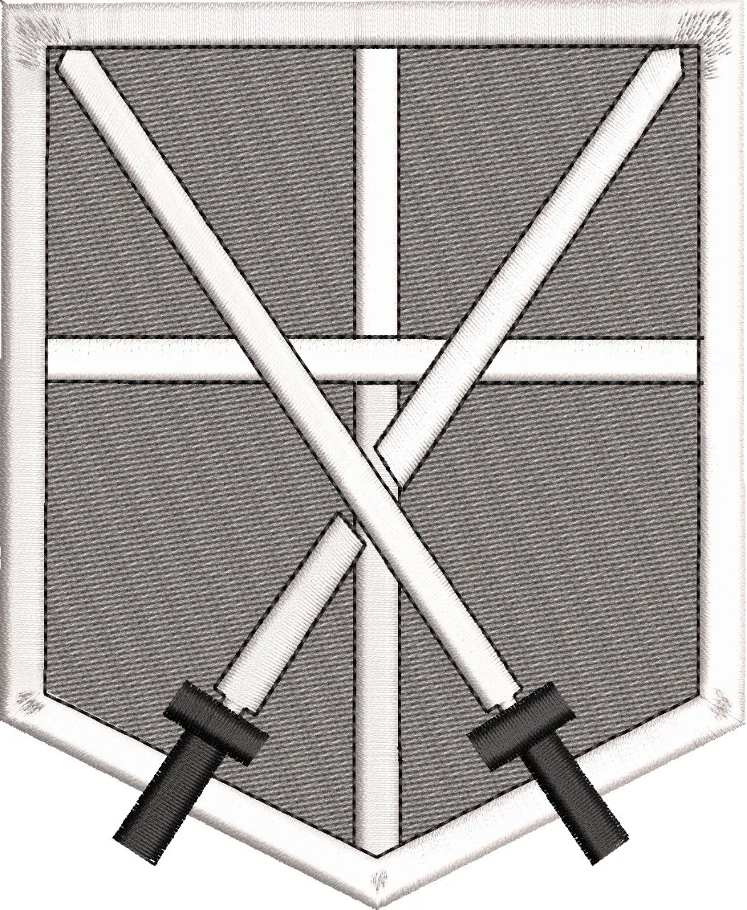  Attack on Titan Scout Regiment Swords Patch  embroidery pattern preview