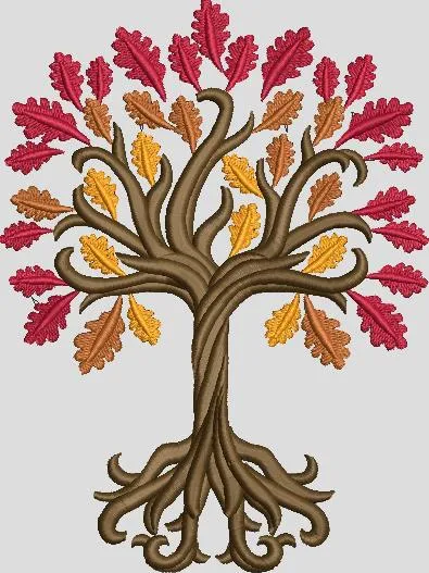  Autumn Oak Tree Embroidery  embroidery pattern preview