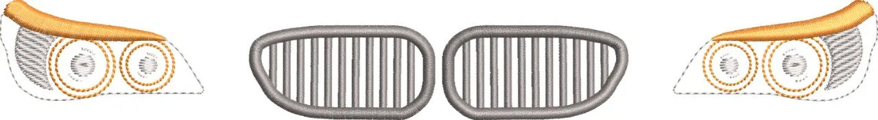  BMW Headlights and Kidney Grille Embroidery  embroidery pattern preview