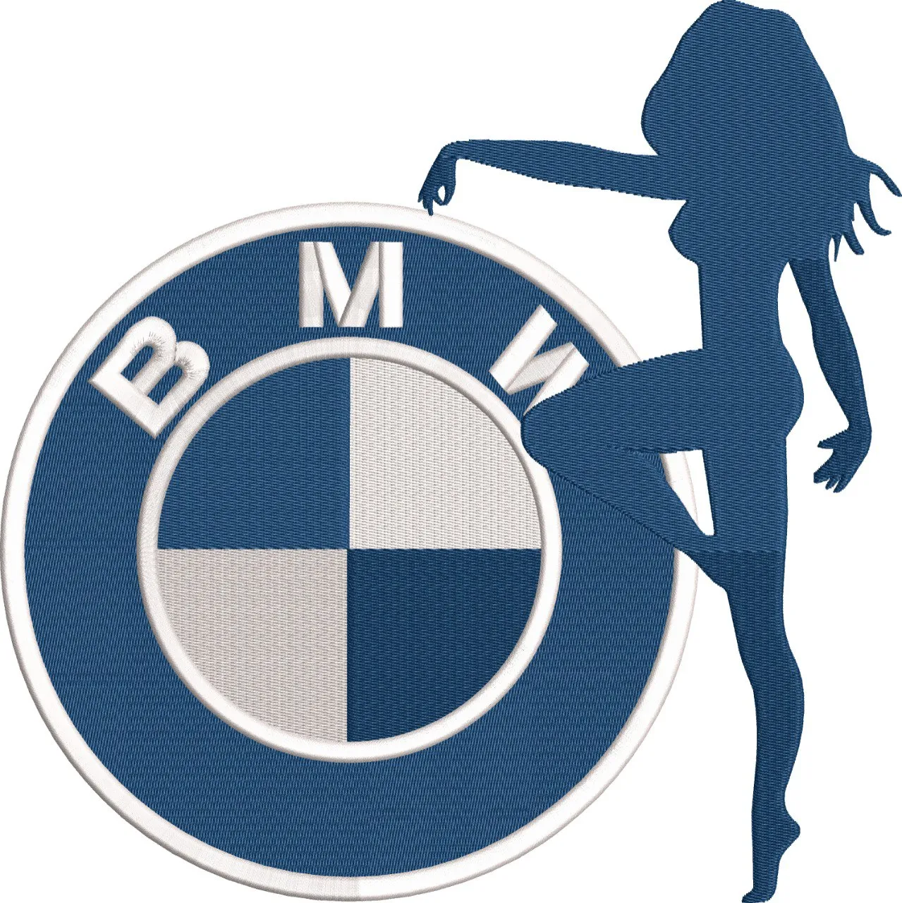  BMW Logo with Silhouette Woman  embroidery pattern preview