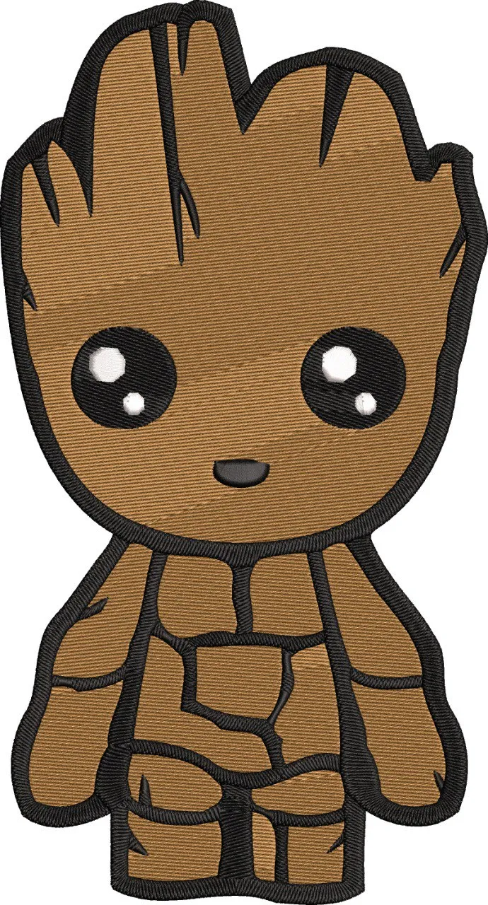 Baby Groot Chibi Embroidery Patch  embroidery pattern preview