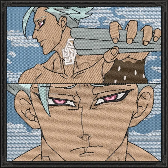  Ban Close Up Split Scene Embroidery Style  embroidery pattern preview