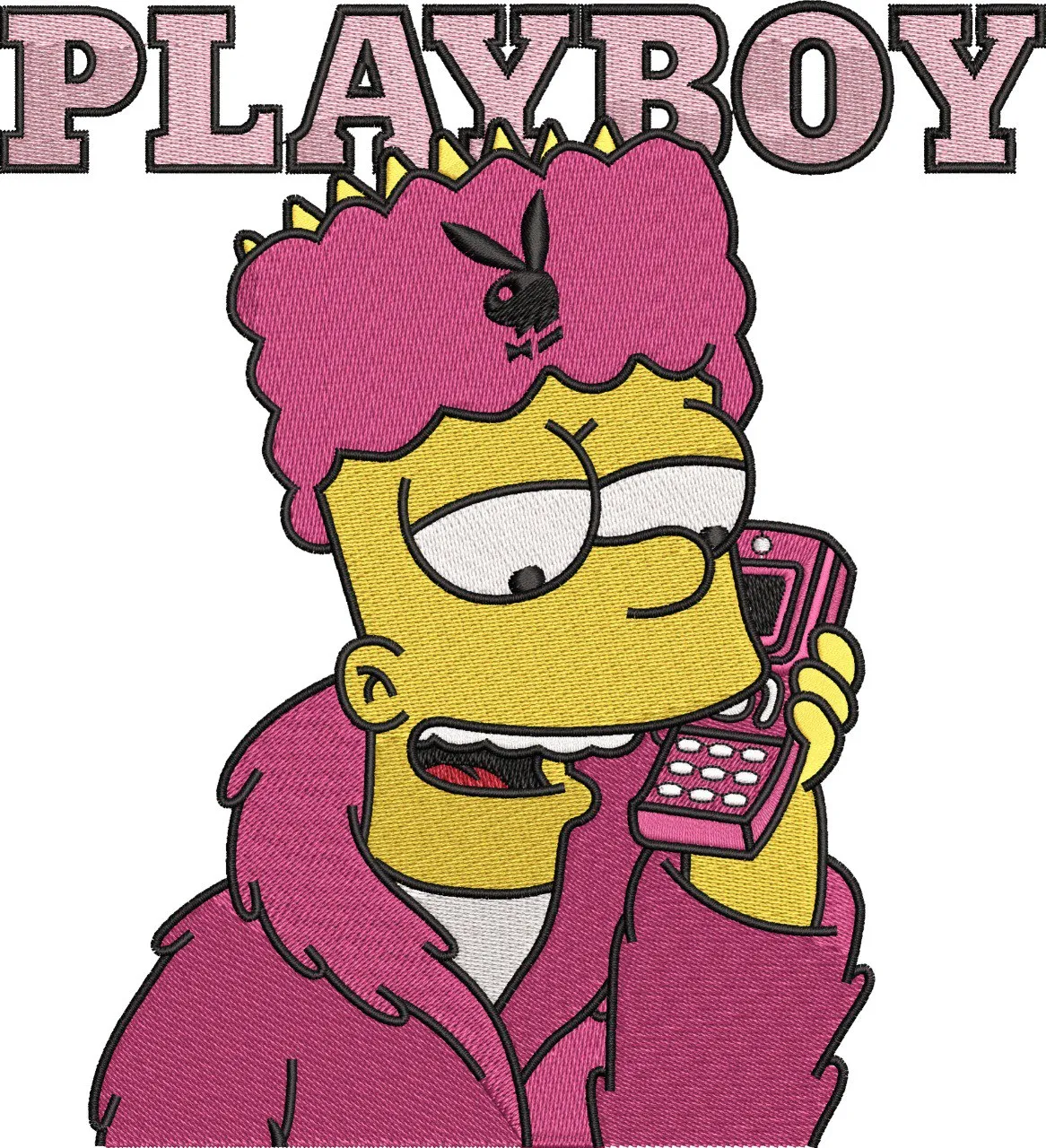  Bart Simpson Playboy Mashup  embroidery pattern preview