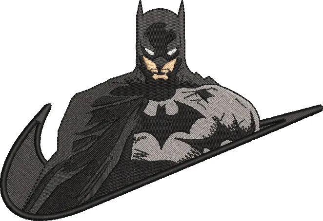 Batman in Nike Swoosh Patch  embroidery pattern preview