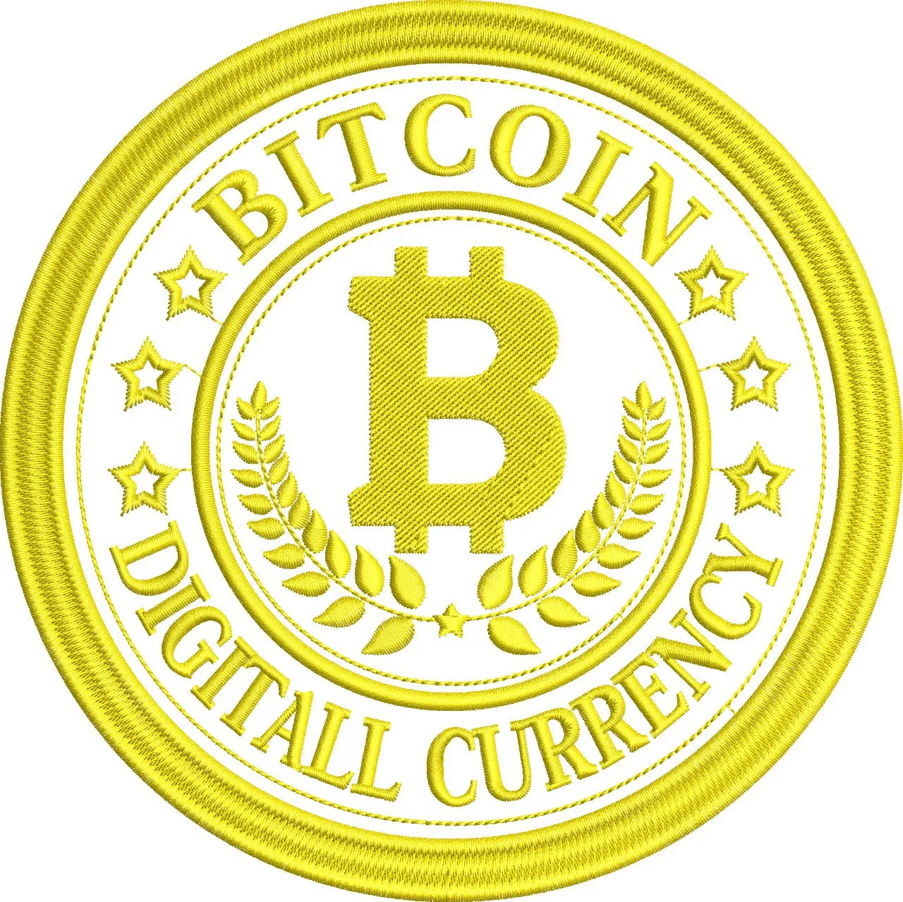  Bitcoin Embroidered Seal Badge  embroidery pattern preview