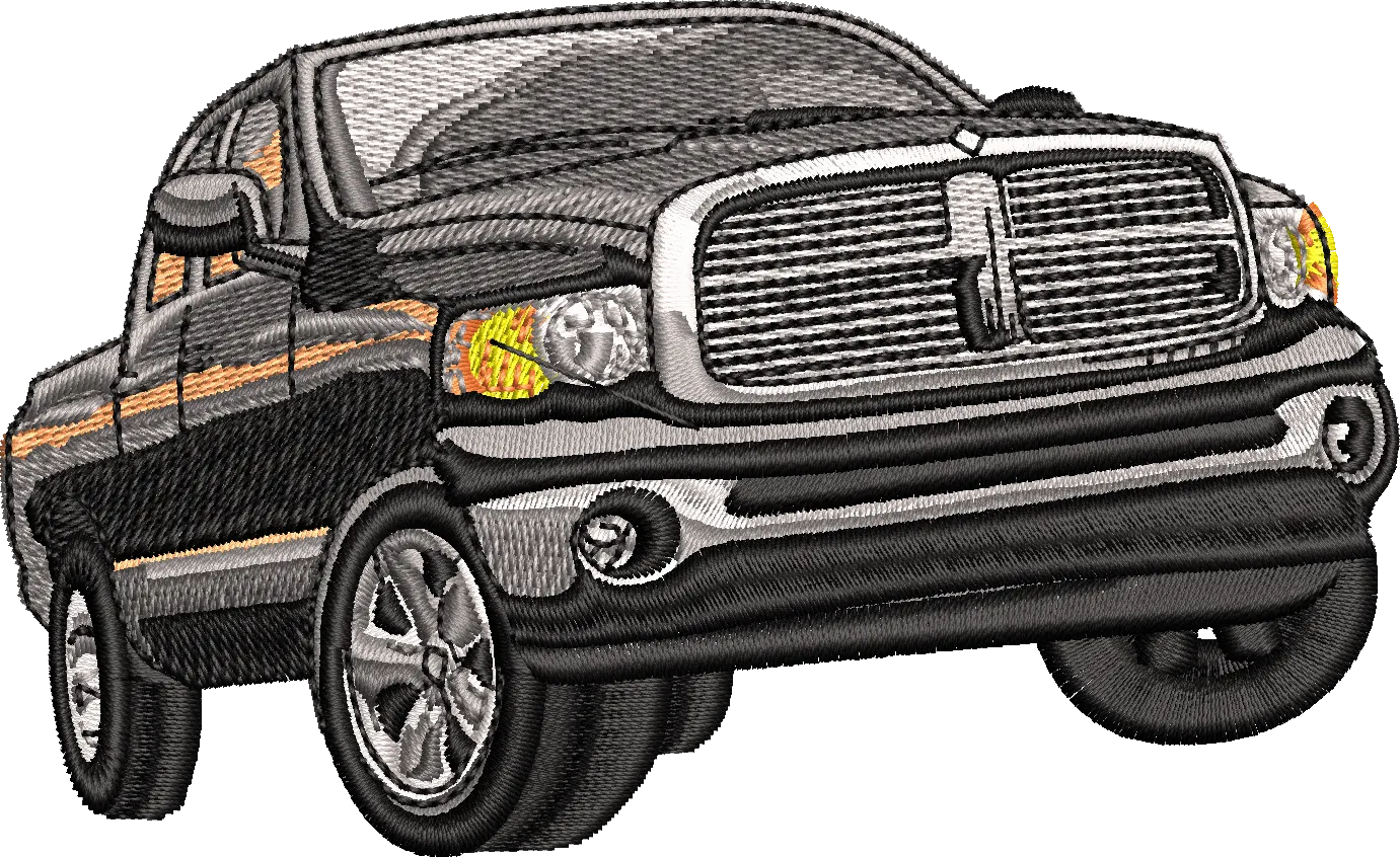  Black Pickup Truck Embroidery Design  embroidery pattern preview