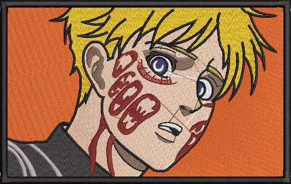  Blond Anime Boy with Bloody Face Markings  embroidery pattern preview