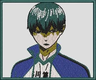  Blue Haired Anime Boy in Sports Uniform  embroidery pattern preview