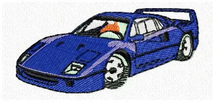  Blue Sports Car Embroidery  embroidery pattern preview
