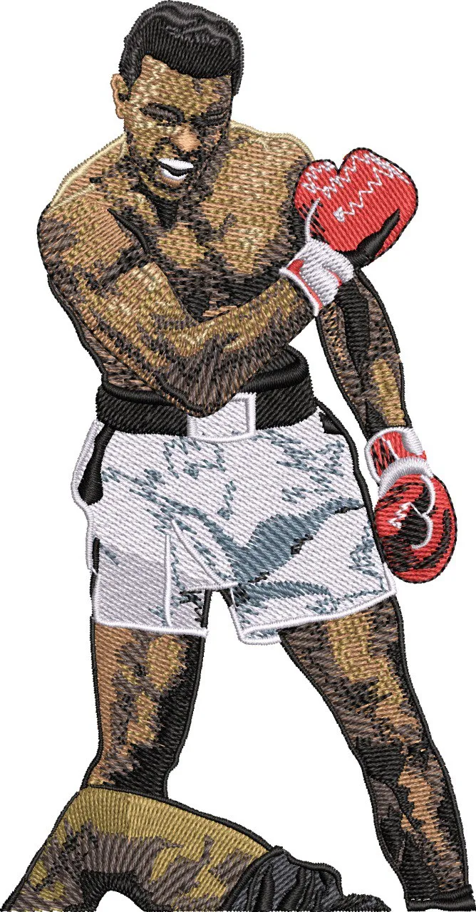  Boxer Victory Pose Embroidery Patch  embroidery pattern preview