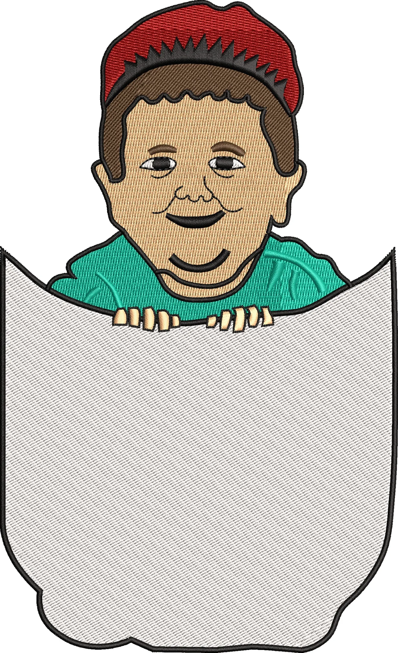  Boy with Red Cap in Shirt Pocket Embroidery  embroidery pattern preview