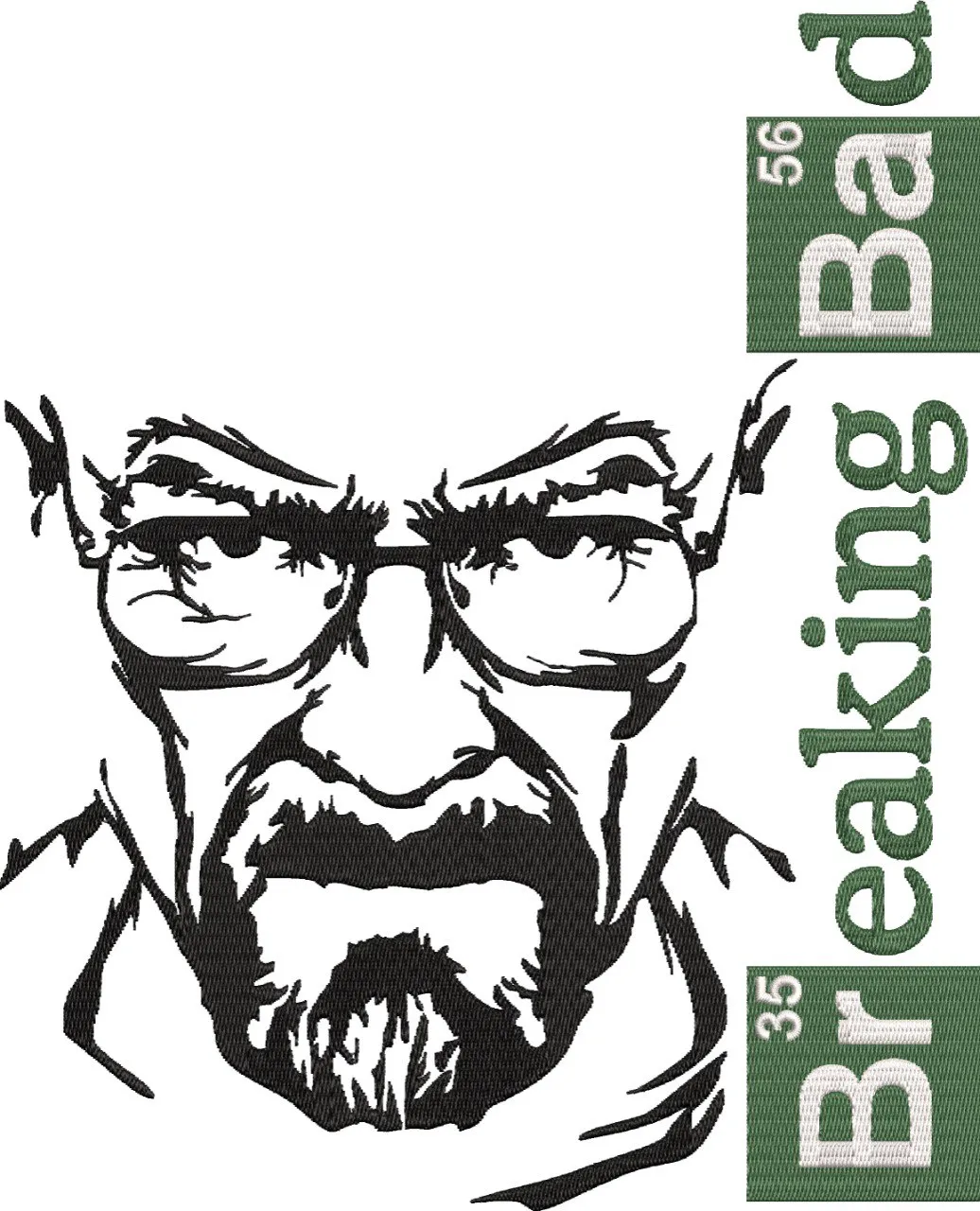  Breaking Bad Walter White Face Sketch  embroidery pattern preview