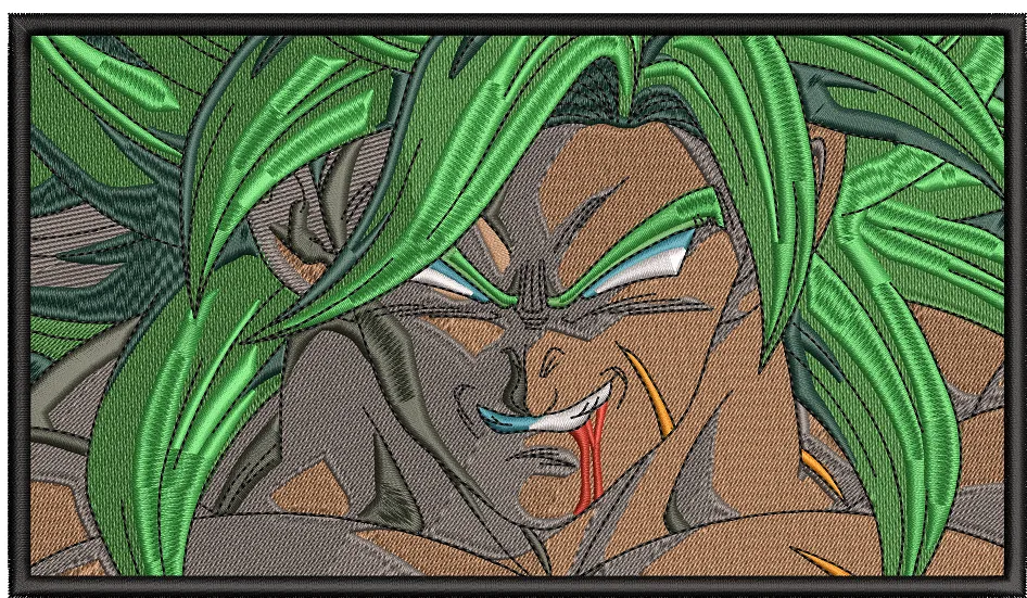  Broly Super Saiyan Embroidered Patch  embroidery pattern preview
