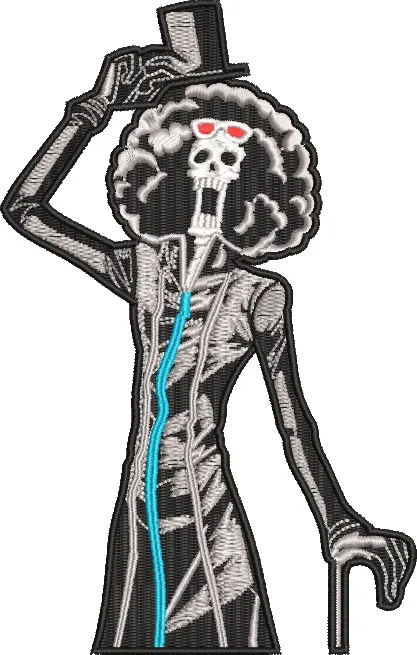  Brook from One Piece Skeleton Musician  embroidery pattern preview