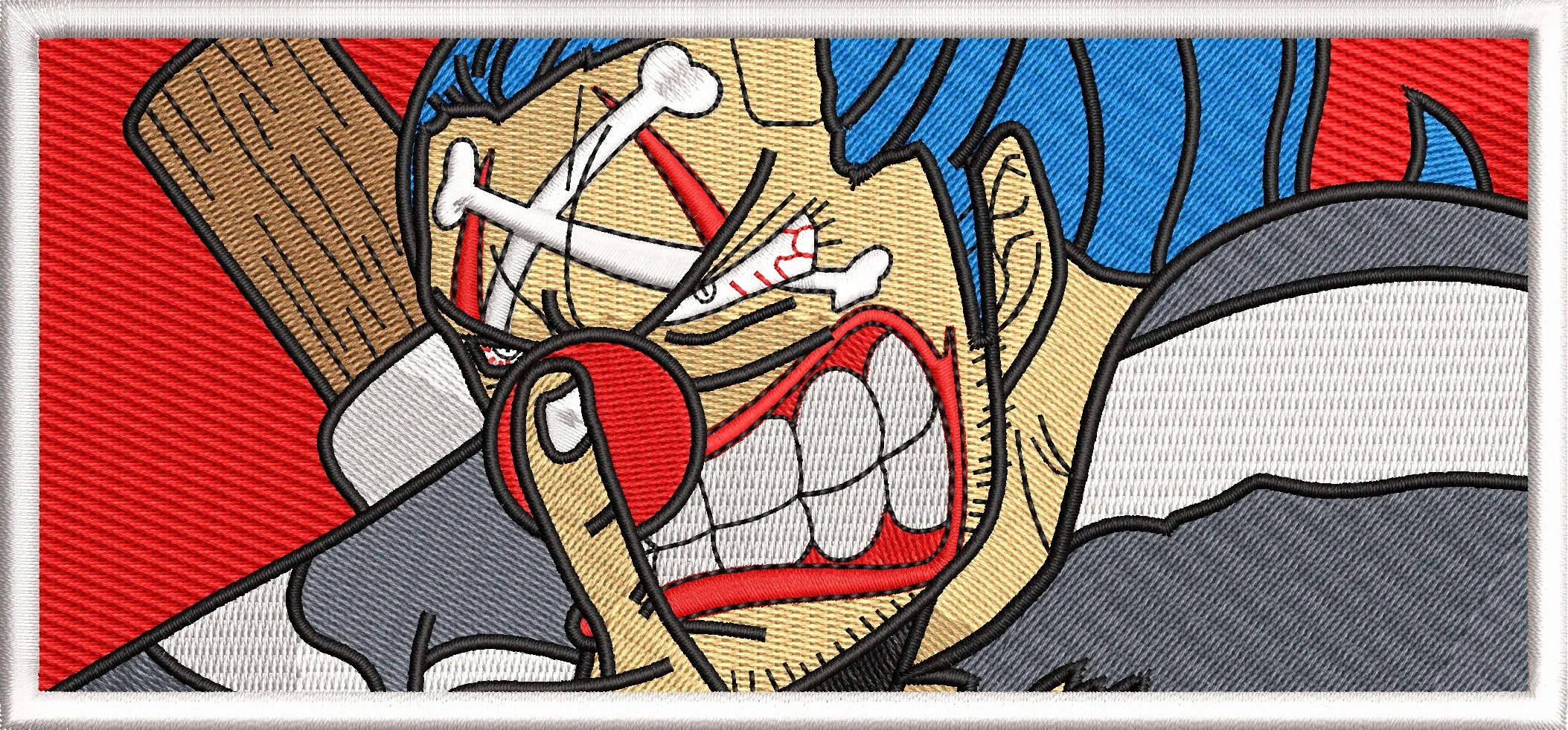  Buggy the Clown Intense Closeup Embroidered Patch  embroidery pattern preview