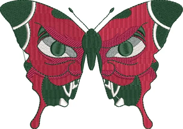  Butterfly with Fierce Mask Design  embroidery pattern preview